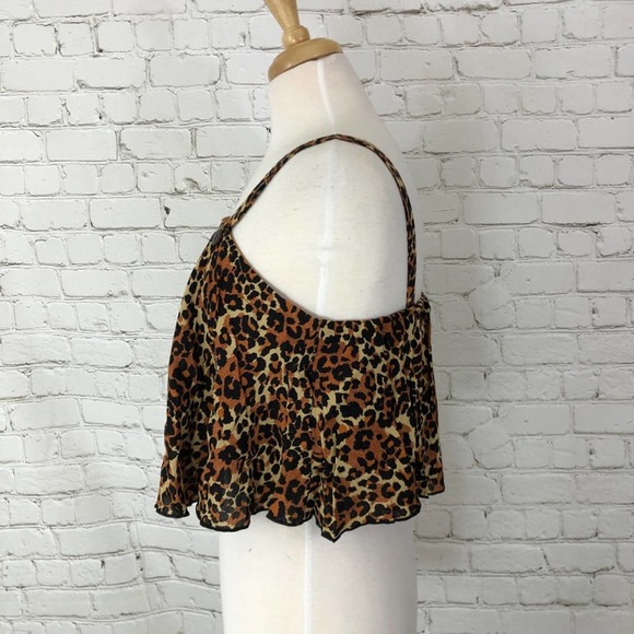 Animal Print Cropped Top Band of Gypsies Medium - Picture 3 of 8